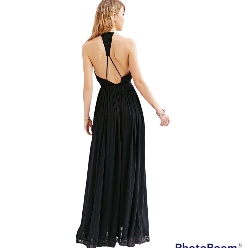 Kimchi Blue Women's Blue Dove Crinkle Gauze Maxi Sexy T-Strap Back Dress